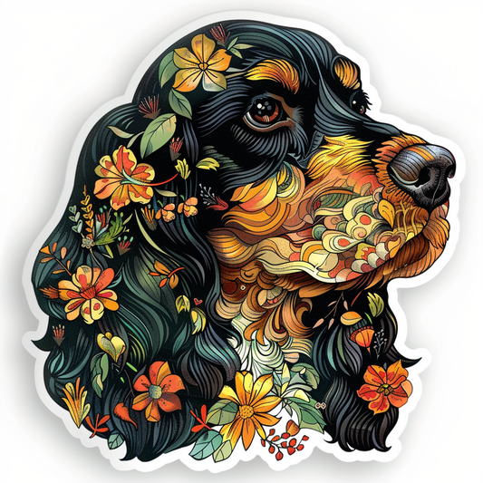 Cocker Spaniel Dog majestic Expressive surreal Vinyl Decal Sticker for Car, Laptop, Tumbler and more # F019705-4" x 4"