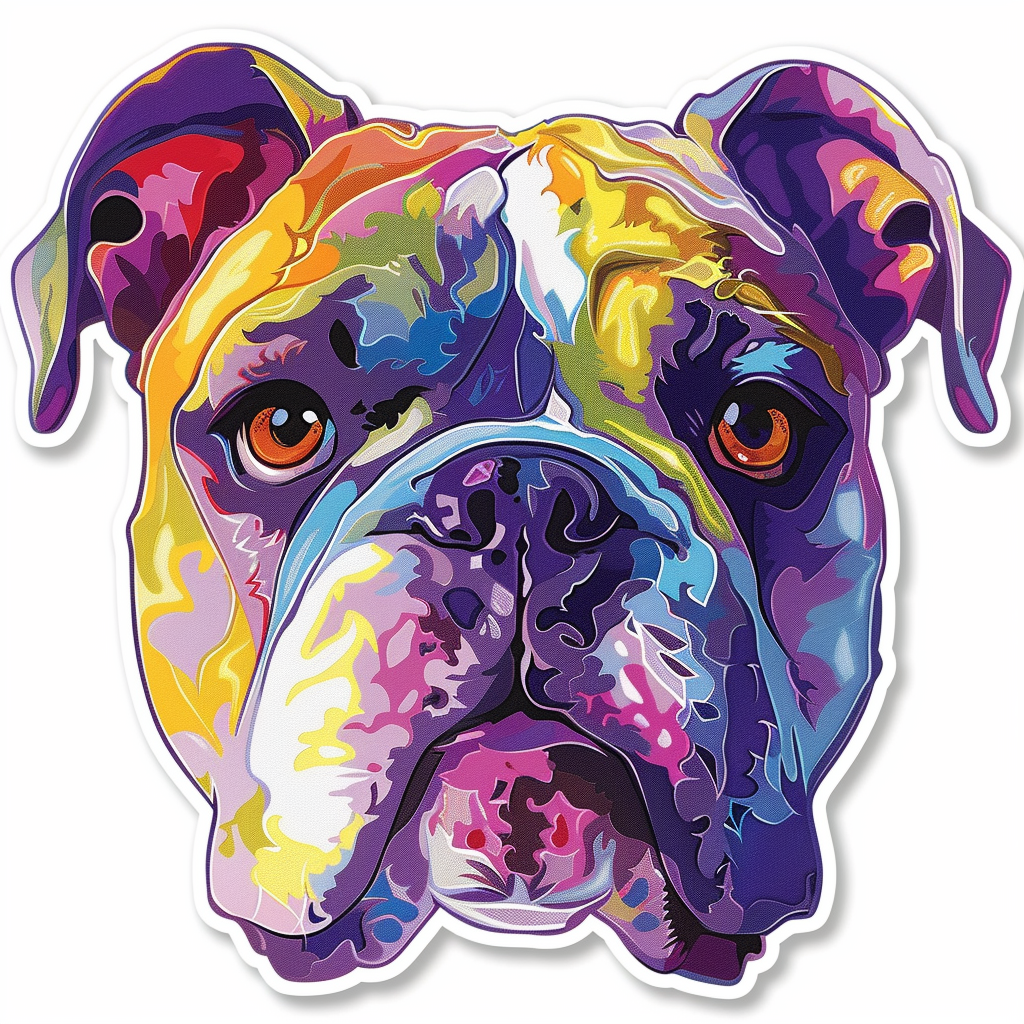 Bulldog Dog majestic Expressive surreal Vinyl Decal Sticker for Car, Laptop, Tumbler and more # F017531