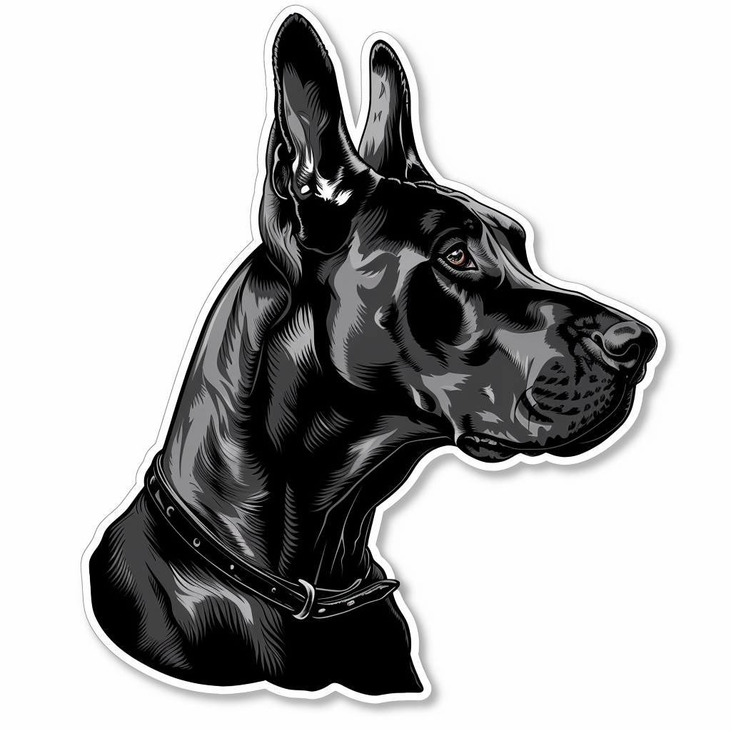 Adorable Great Dane Dog Expressive surreal Vinyl Decal Sticker for Car, Laptop, Tumbler and more # F017745