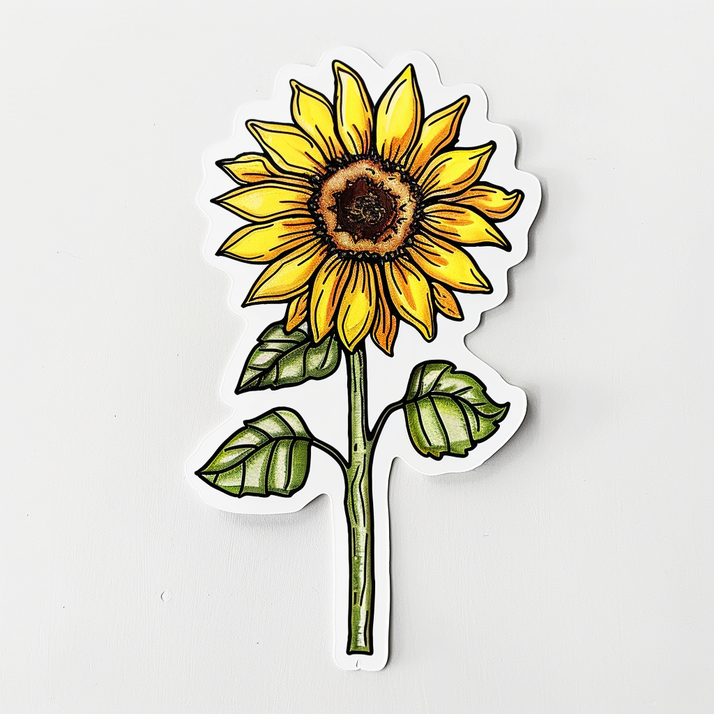 Sunflower flower majestic Expressive surreal Vinyl Decal Sticker for Car, Laptop, Tumbler and more # F022970