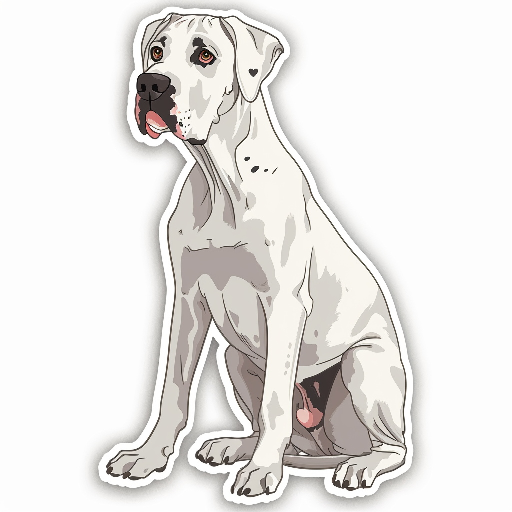 Adorable Great Dane Dog Expressive surreal Vinyl Decal Sticker for Car, Laptop, Tumbler and more # F017871