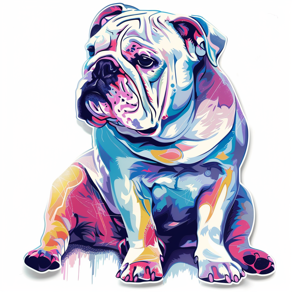 Bulldog Dog majestic Expressive surreal Vinyl Decal Sticker for Car, Laptop, Tumbler and more # F017549