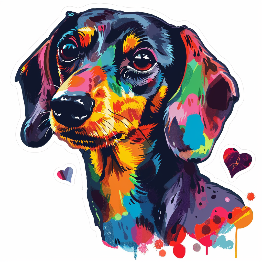 Dachshund Dog Heartcore Vinyl Decal Sticker for Car, Laptop, Tumbler and more # F012859
