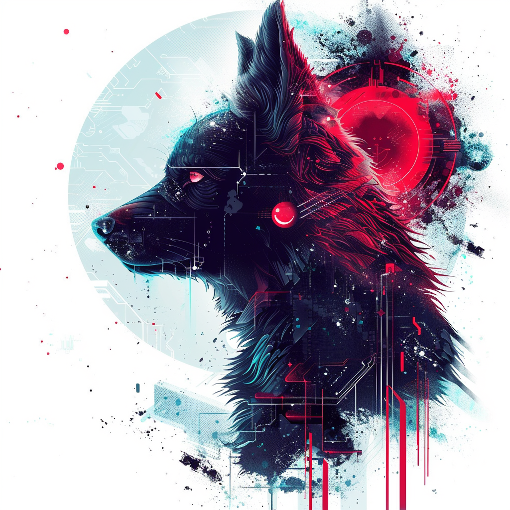 German Shepherd Dog cyber punk Vinyl Decal Sticker for Car, Laptop, Tumbler and more # F011463