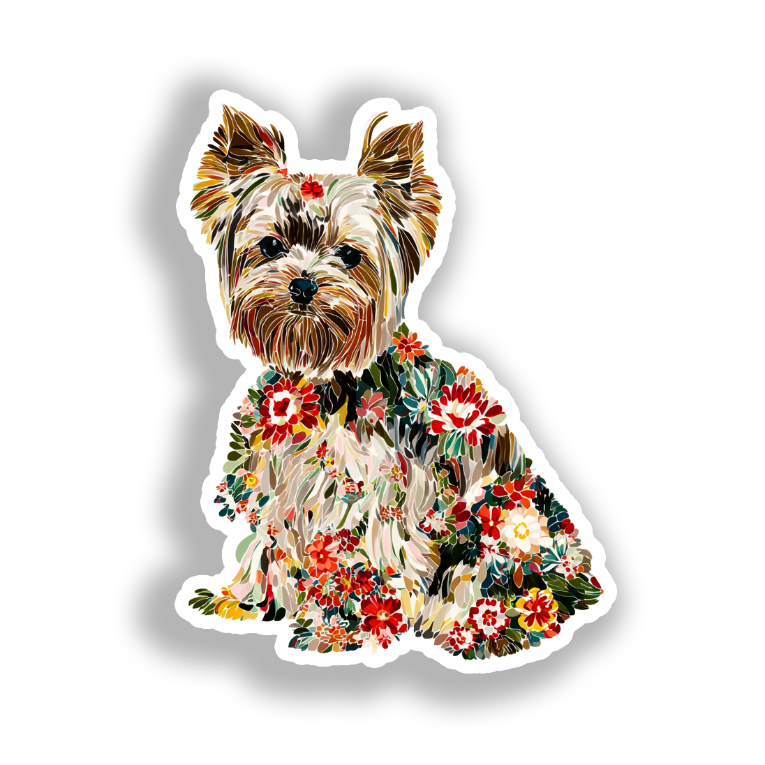 Yorkshire Terrier Dog Vinyl Decal Sticker for Car, Laptop, Tumbler and more # A017153-4" x 4"