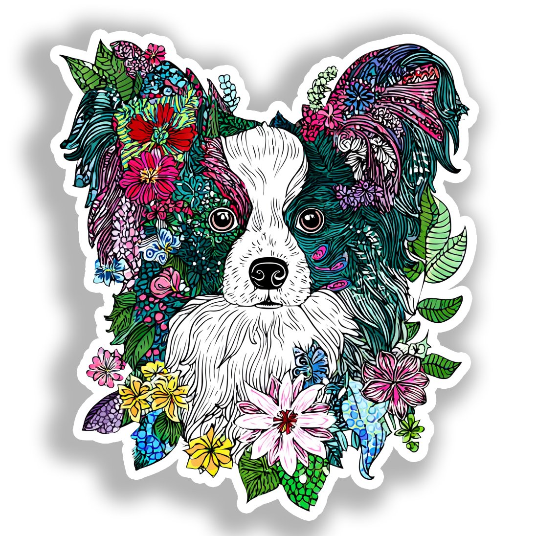 Papillon Dog Vinyl Decal Sticker for Car, Laptop, Tumbler and more # A019240-4" x 4"