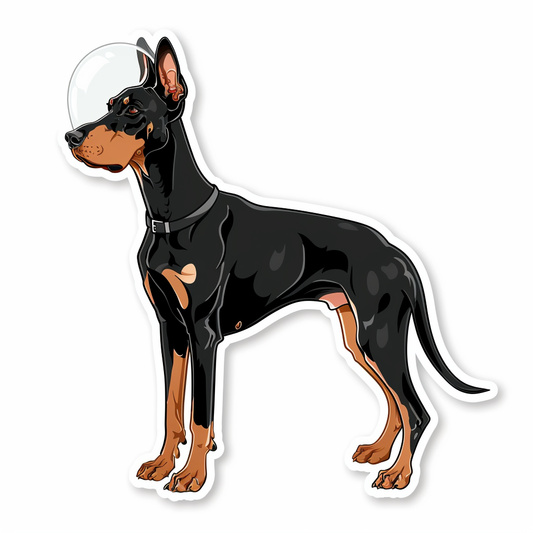 Cute and Adorable Doberman Pinscher Expressive surreal Vinyl Decal Sticker for Car, Laptop, Tumbler and more # F019695-4" x 4"