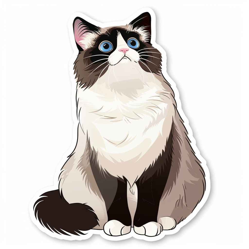 Ragdoll Cat Vinyl Decal Sticker for Car, Laptop, Tumbler and more # F08028