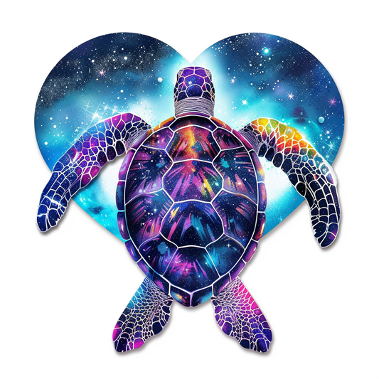 turtle majestic Expressive surreal Vinyl Decal Sticker for Car, Laptop, Tumbler and more # F022138-4" x 4"