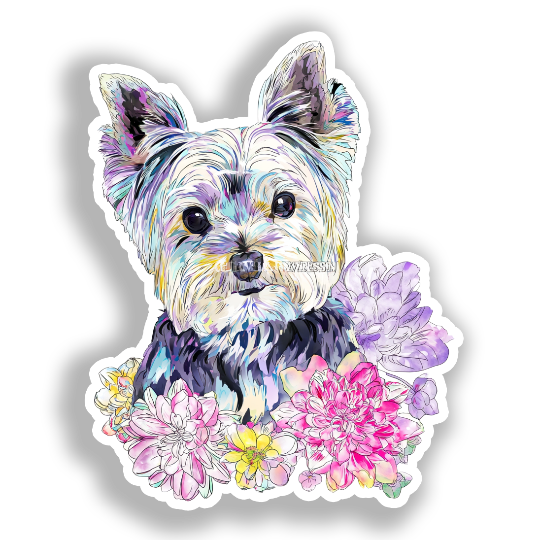 Yorkshire Terrier Dog Vinyl Decal Sticker for Car, Laptop, Tumbler and more # A017184-4" x 4"