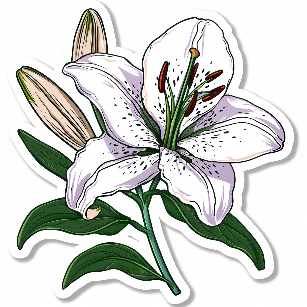 Lily flower majestic Expressive surreal Vinyl Decal Sticker for Car, Laptop, Tumbler and more # F023266