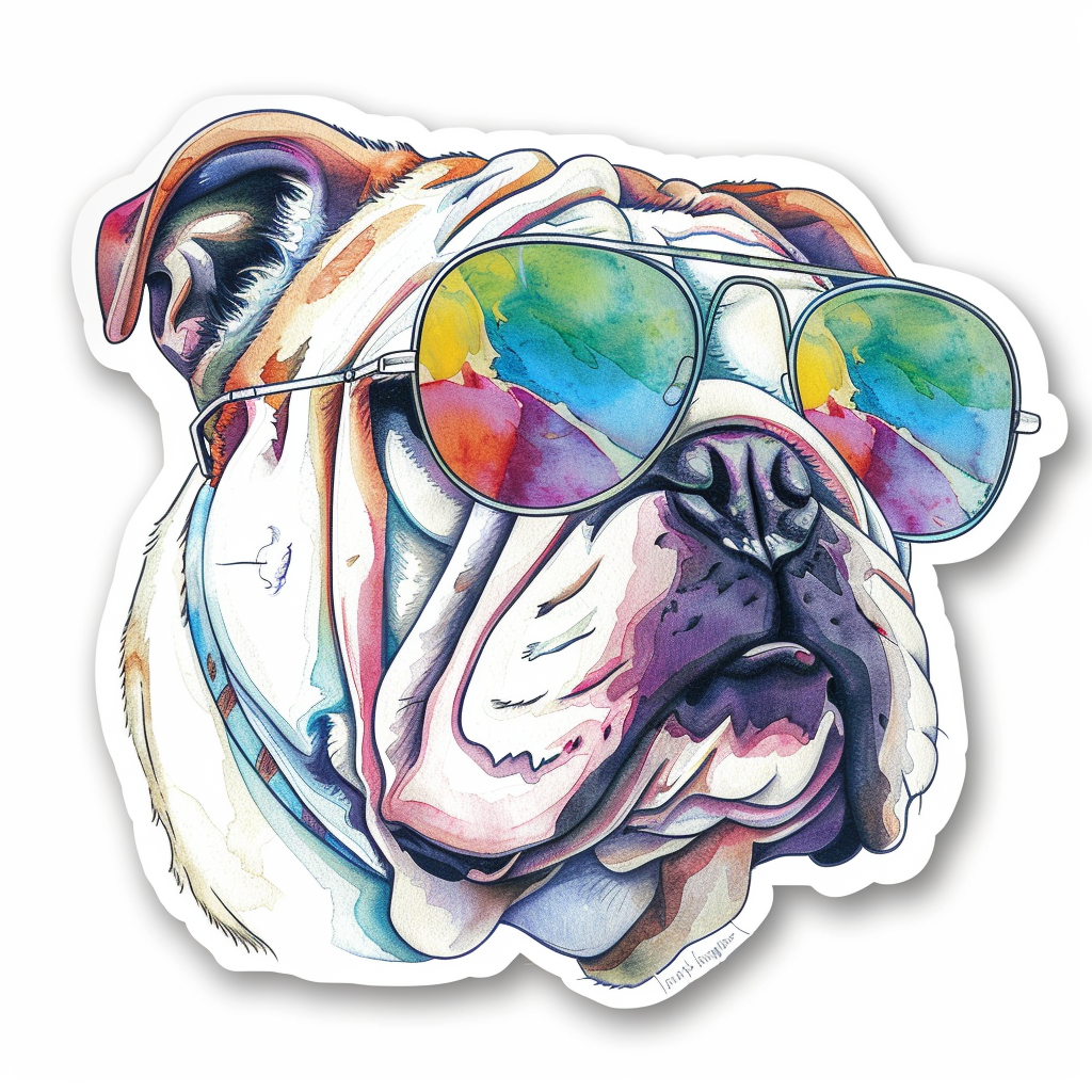 Bulldog Dog majestic Expressive surreal Vinyl Decal Sticker for Car, Laptop, Tumbler and more # F017408
