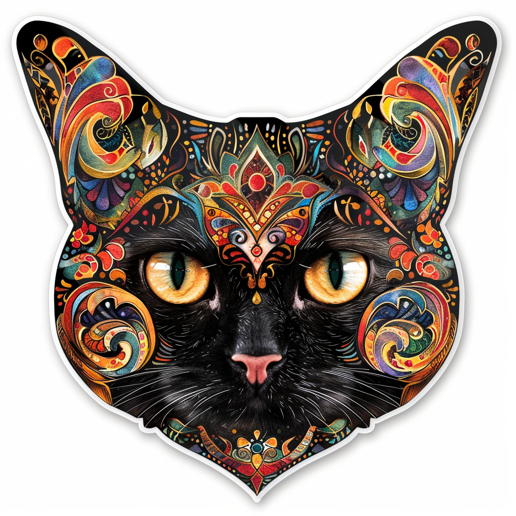 American Shorthair Cat majestic Expressive surreal Vinyl Decal Sticker for Car, Laptop, Tumbler and more # F018842