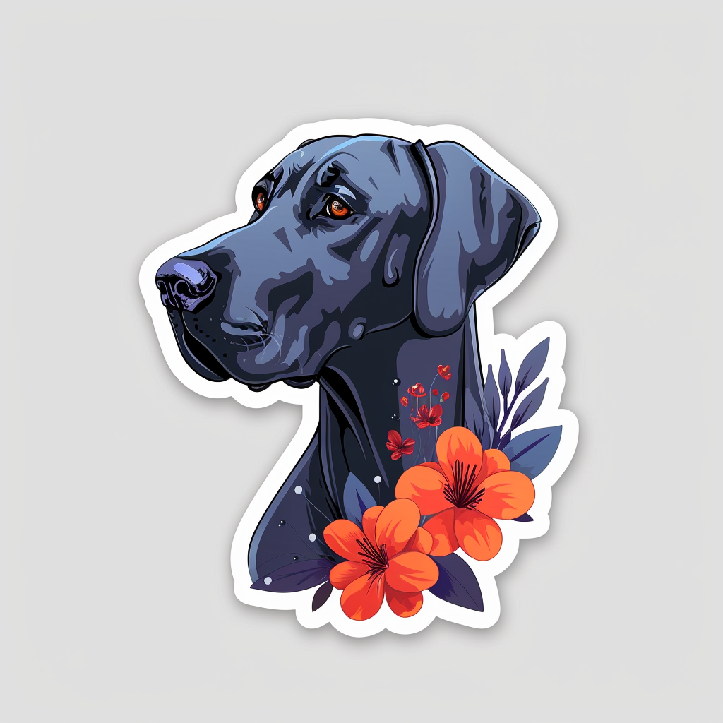 Adorable Great Dane Dog Expressive surreal Vinyl Decal Sticker for Car, Laptop, Tumbler and more # F017875