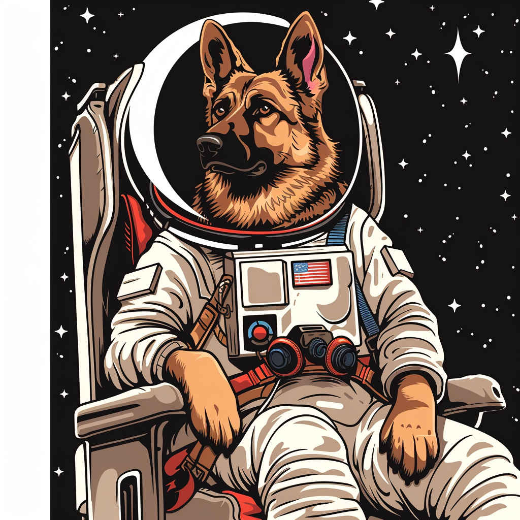 German Shepherd Dog astronaut Vinyl Decal Sticker for Car, Laptop, Tumbler and more # F011665