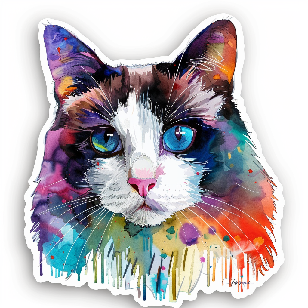 Ragdoll Cat Vinyl Decal Sticker for Car, Laptop, Tumbler and more # F010222