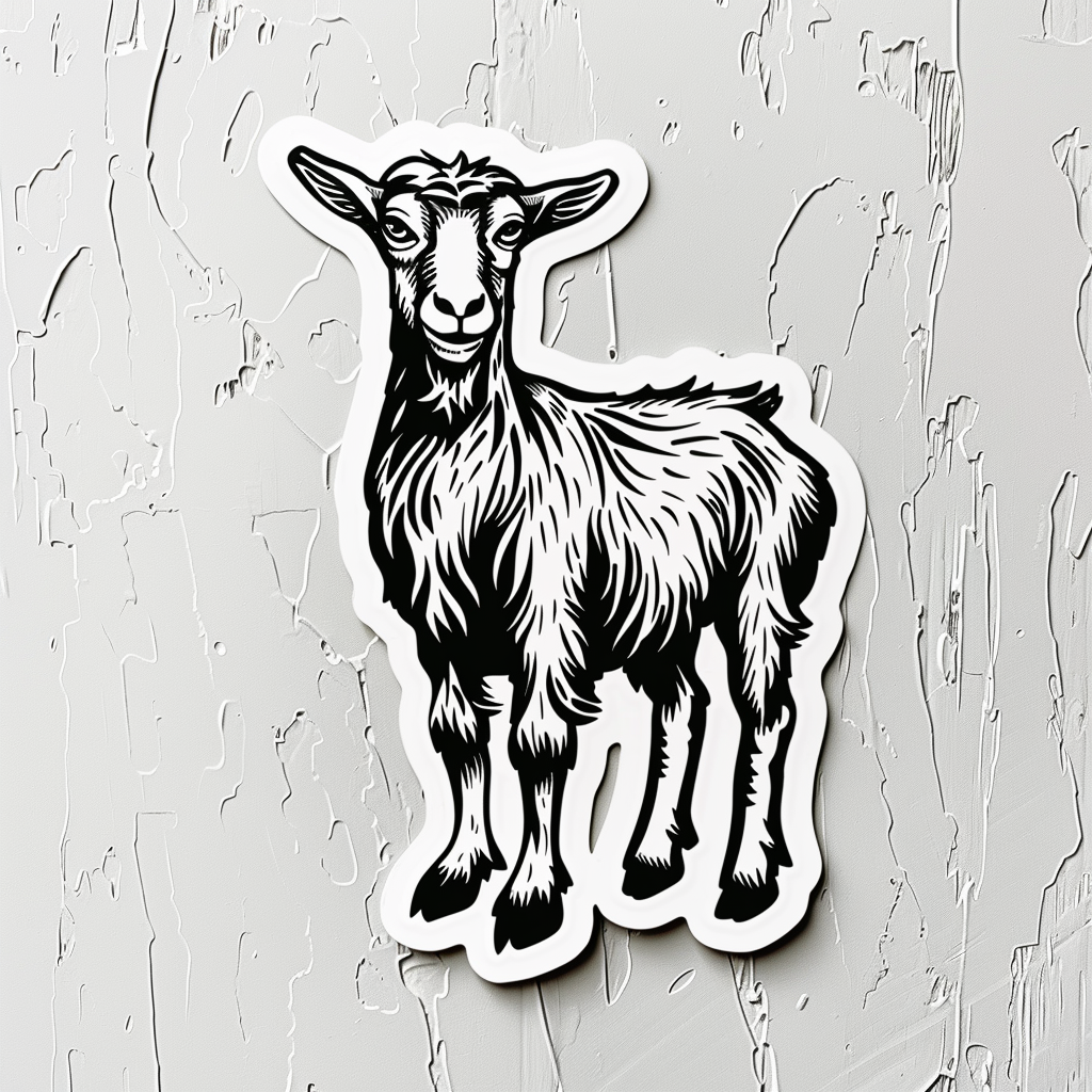 Goat majestic Expressive surreal Vinyl Decal Sticker for Car, Laptop, Tumbler and more # F020470-4" x 4"