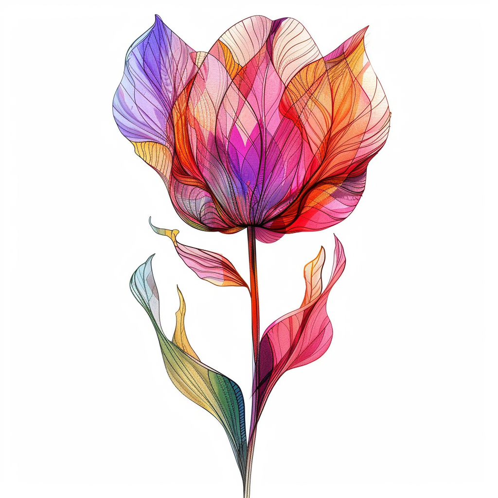 Sticker of a Tulip flower Vinyl Decal Sticker for Car, Laptop, Tumbler and more # F023451