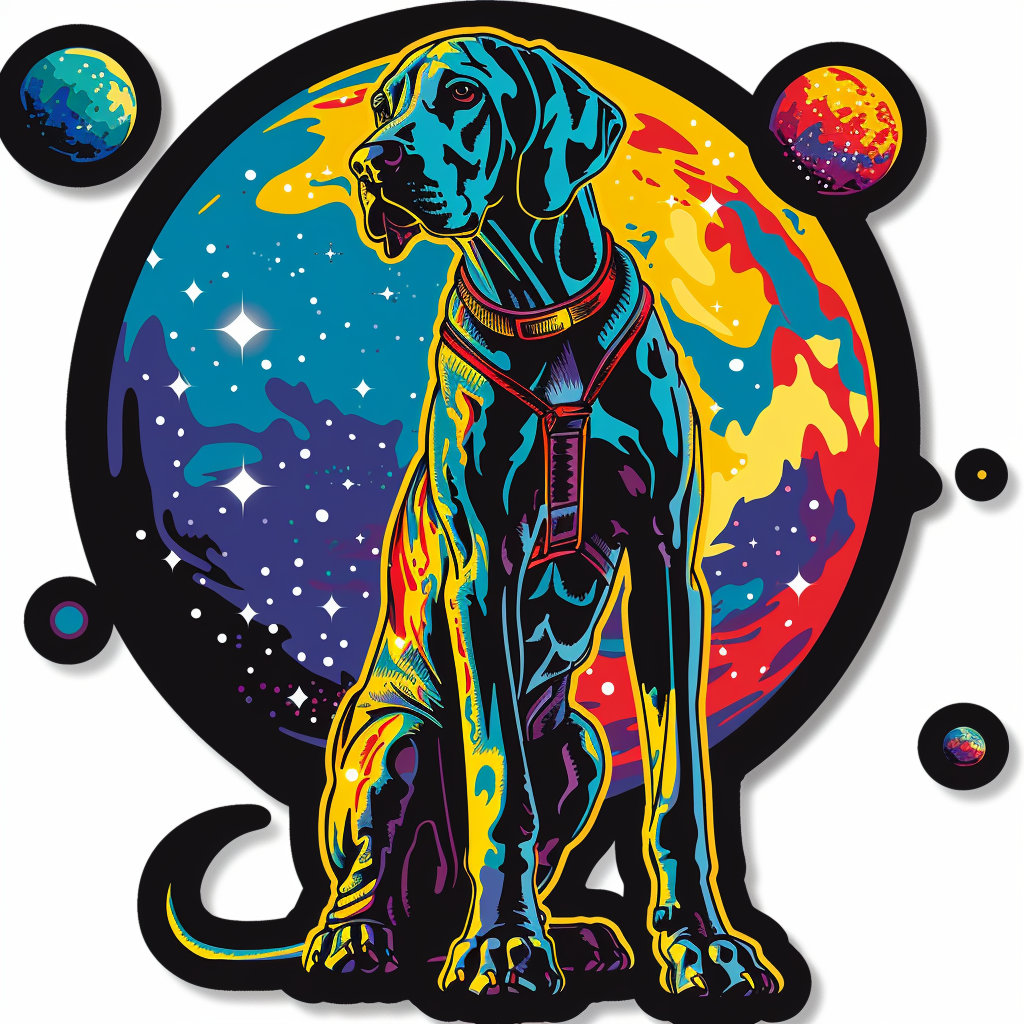 Adorable Great Dane Dog Expressive surreal Vinyl Decal Sticker for Car, Laptop, Tumbler and more # F017828