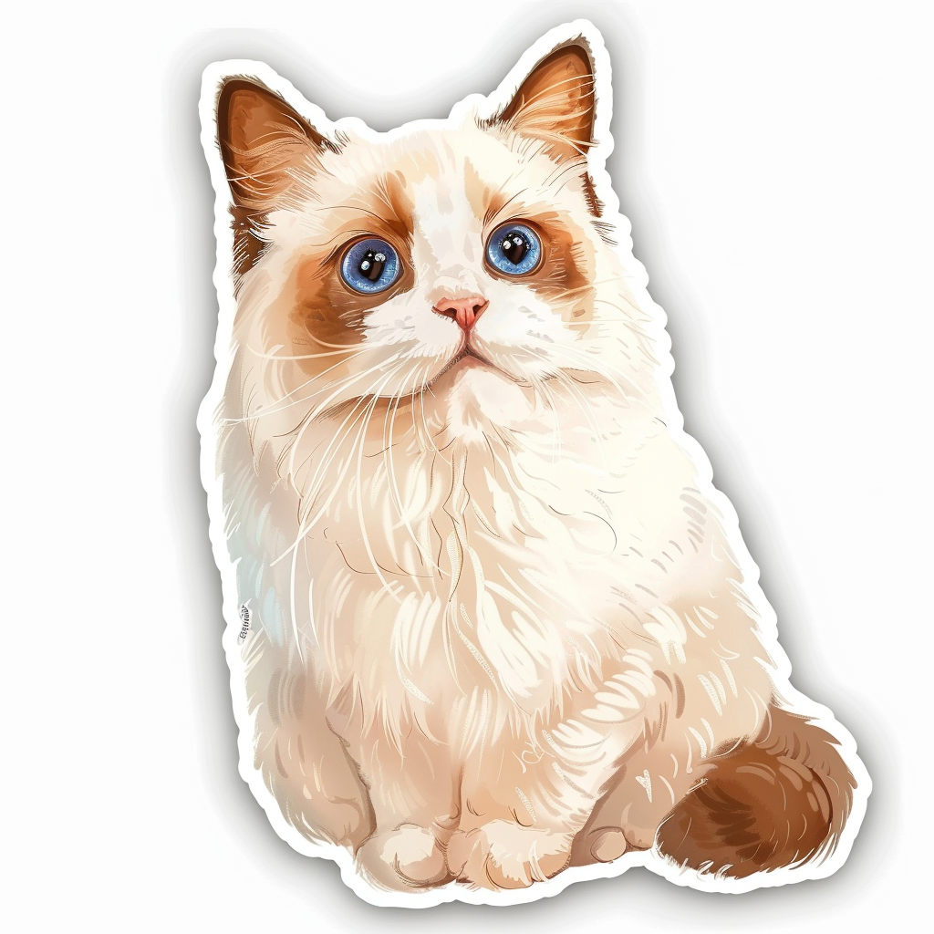 Ragdoll Cat Vinyl Decal Sticker for Car, Laptop, Tumbler and more # F08007