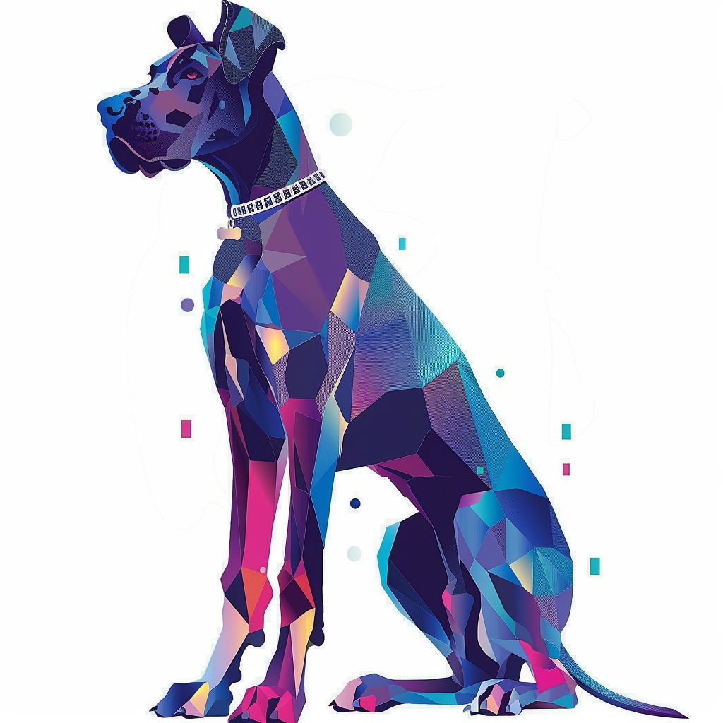 Great Dane Dog cyber punk majestic Expressive surreal Vinyl Decal Sticker for Car, Laptop, Tumbler and more # F017920