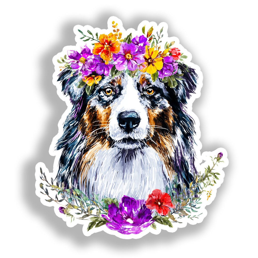 Australian Shepherd Dog Vinyl Decal Sticker for Car, Laptop, Tumbler and more # A018728-4" x 4"