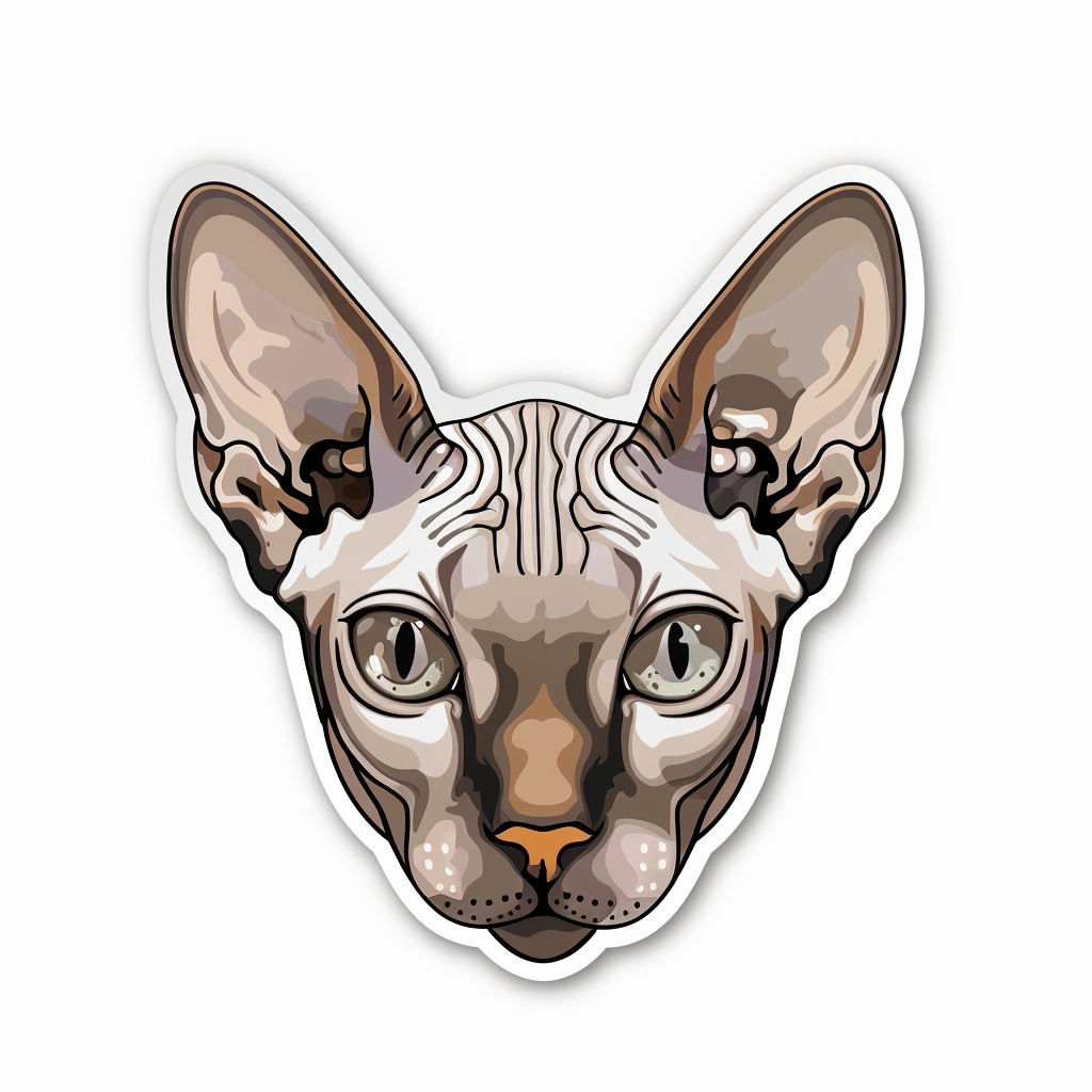 Sphynx Cat Vinyl Decal Sticker for Car, Laptop, Tumbler and more # F010043