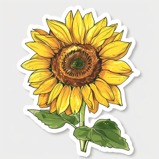 Sunflower flower majestic Expressive surreal Vinyl Decal Sticker for Car, Laptop, Tumbler and more # F023045