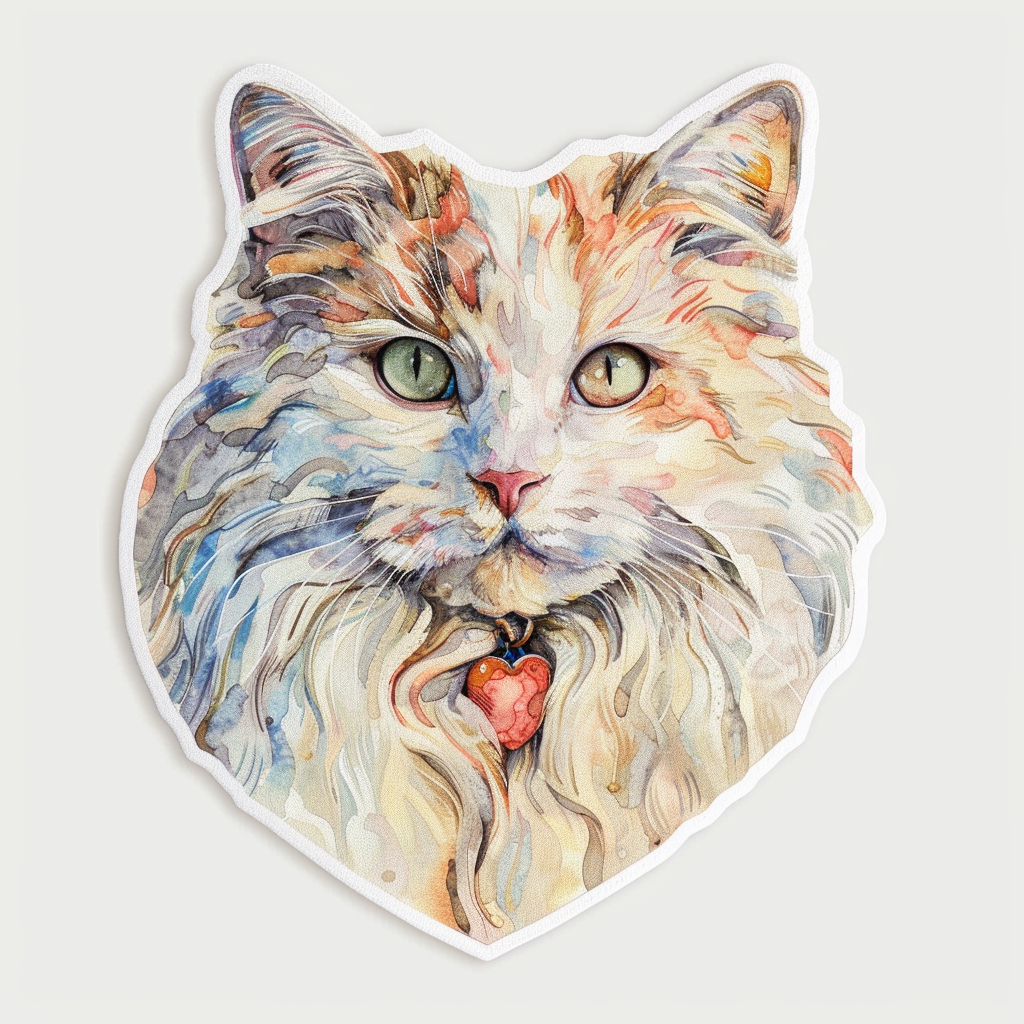 Adorable Turkish Angora Cat Vinyl Decal Sticker for Car, Laptop, Tumbler and more # F020950-4" x 4"