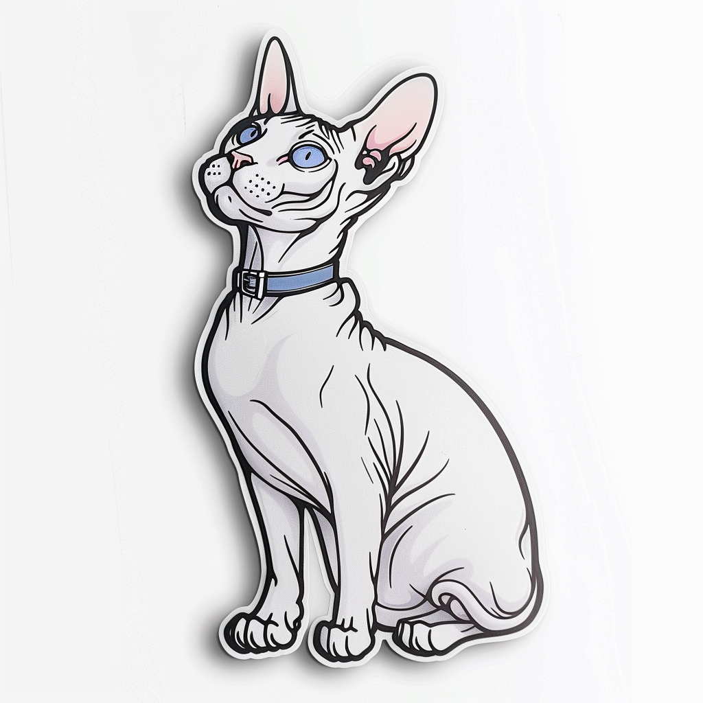 Sphynx Cat Vinyl Decal Sticker for Car, Laptop, Tumbler and more # F010014