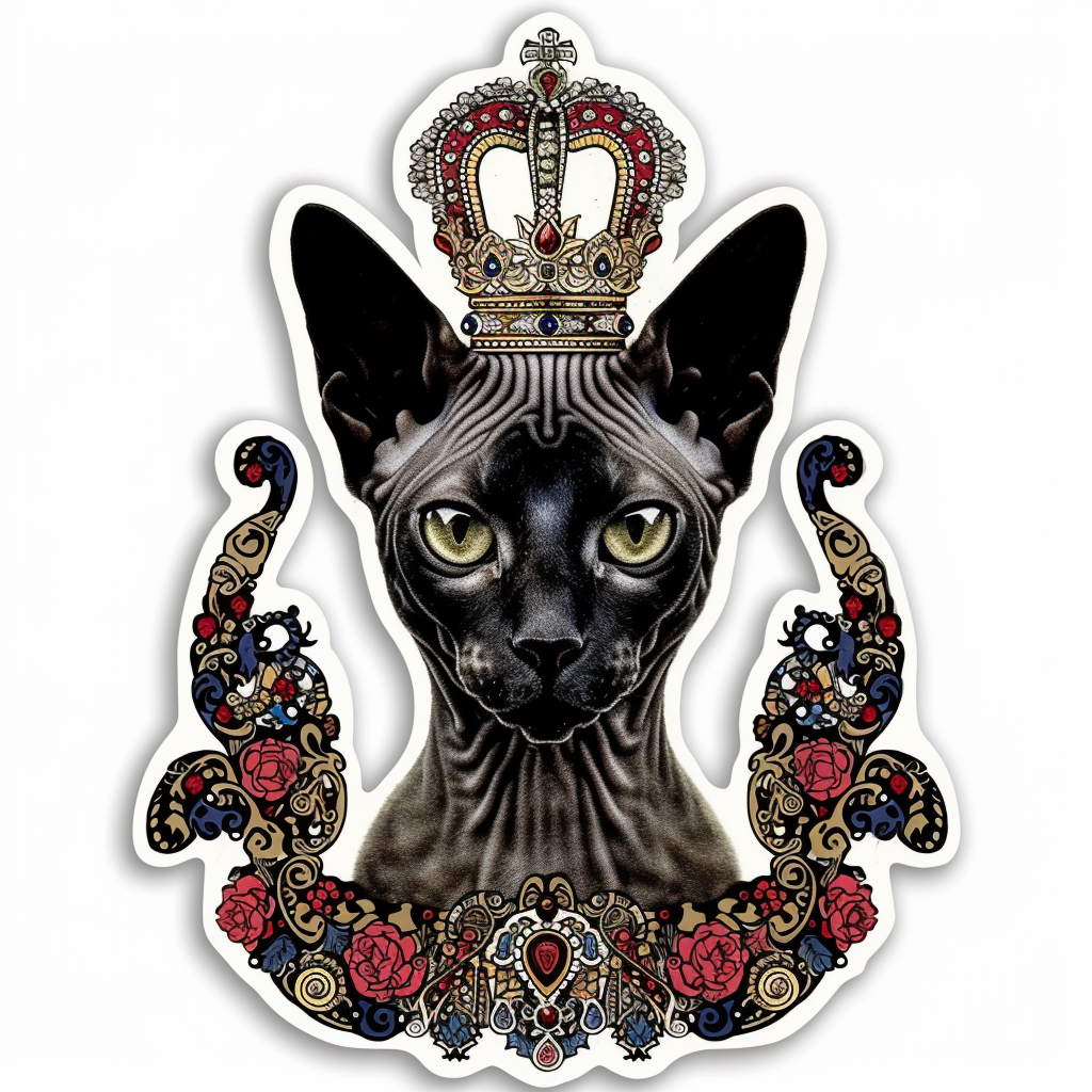 Adorable Cornish Rex Cat Expressive surreal Vinyl Decal Sticker for Car, Laptop, Tumbler and more # F021429-4" x 4"