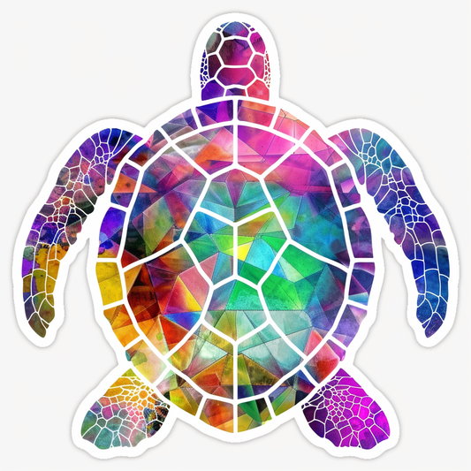 turtle majestic Expressive surreal Vinyl Decal Sticker for Car, Laptop, Tumbler and more # F022139-4" x 4"