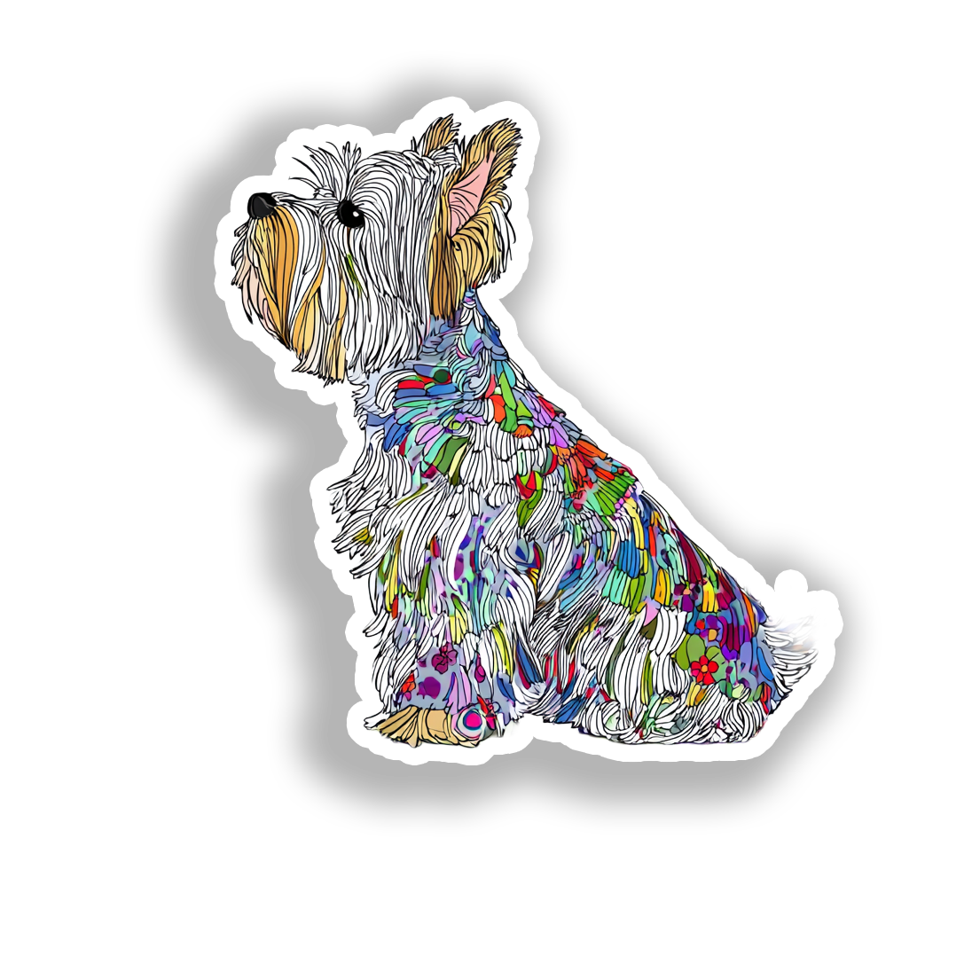 Yorkshire Terrier Dog Vinyl Decal Sticker for Car, Laptop, Tumbler and more # A017152-4" x 4"