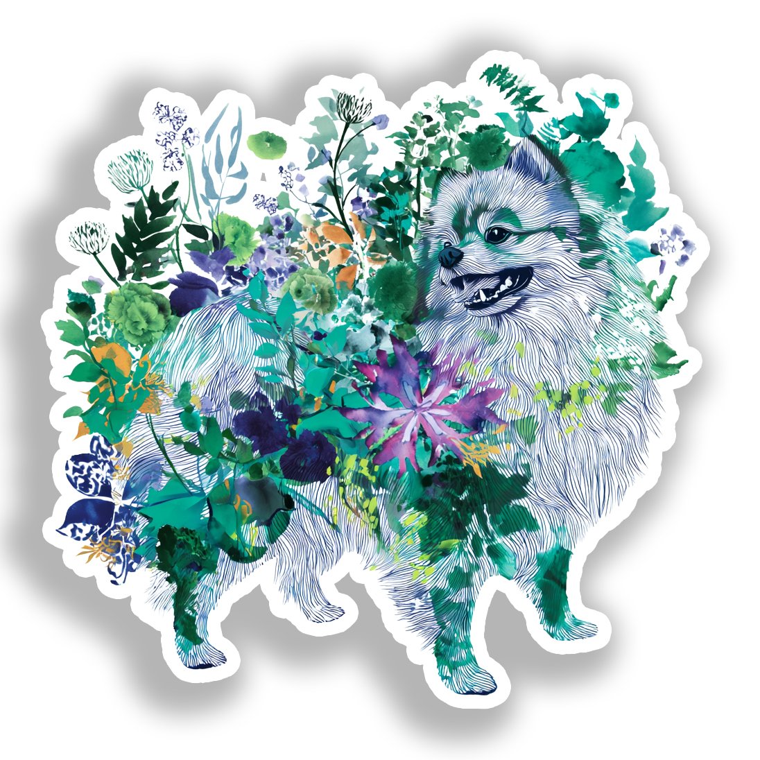 Pomeranian Dog Vinyl Decal Sticker for Car, Laptop, Tumbler and more # A017258-4" x 4"