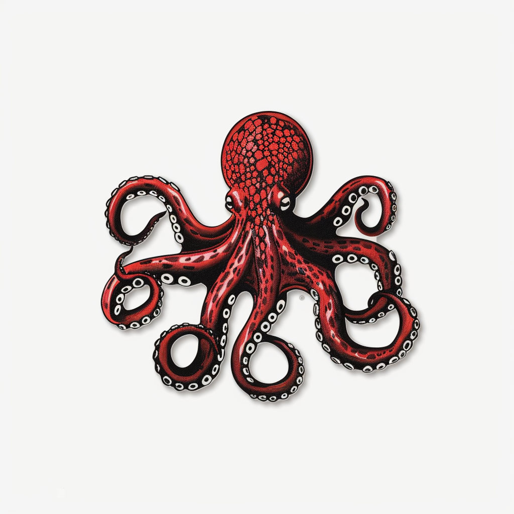 Sticker of a Octopus heartcore majestic Expressive surreal Vinyl Decal Sticker for Car, Laptop, Tumbler and more # F015478