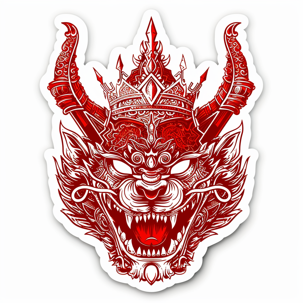 Dragon crowned majestic Expressive surreal Vinyl Decal Sticker for Car, Laptop, Tumbler and more # F019043-4" x 4"