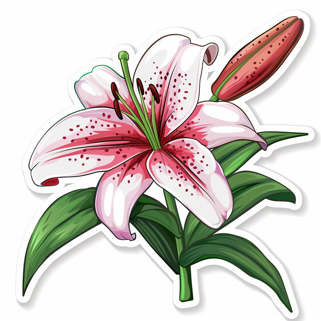 Lily flower majestic Expressive surreal Vinyl Decal Sticker for Car, Laptop, Tumbler and more # F023285