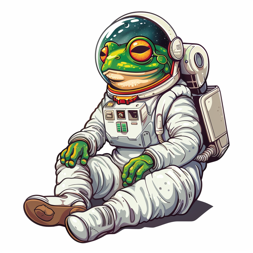 Sticker of a Frog astronaut majestic Expressive surreal Vinyl Decal Sticker for Car, Laptop, Tumbler and more # F016802