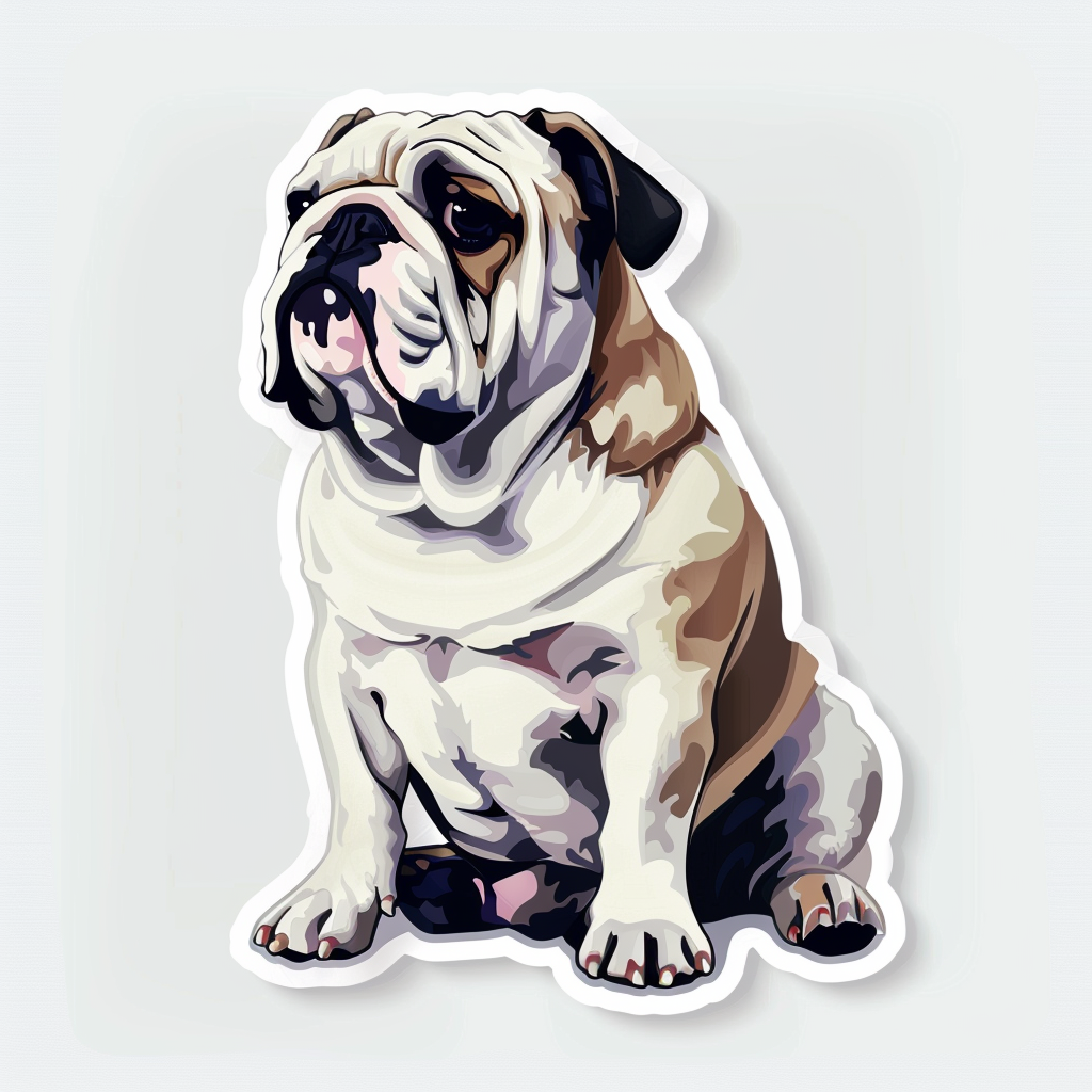 Bulldog Dog majestic Expressive surreal Vinyl Decal Sticker for Car, Laptop, Tumbler and more # F017342