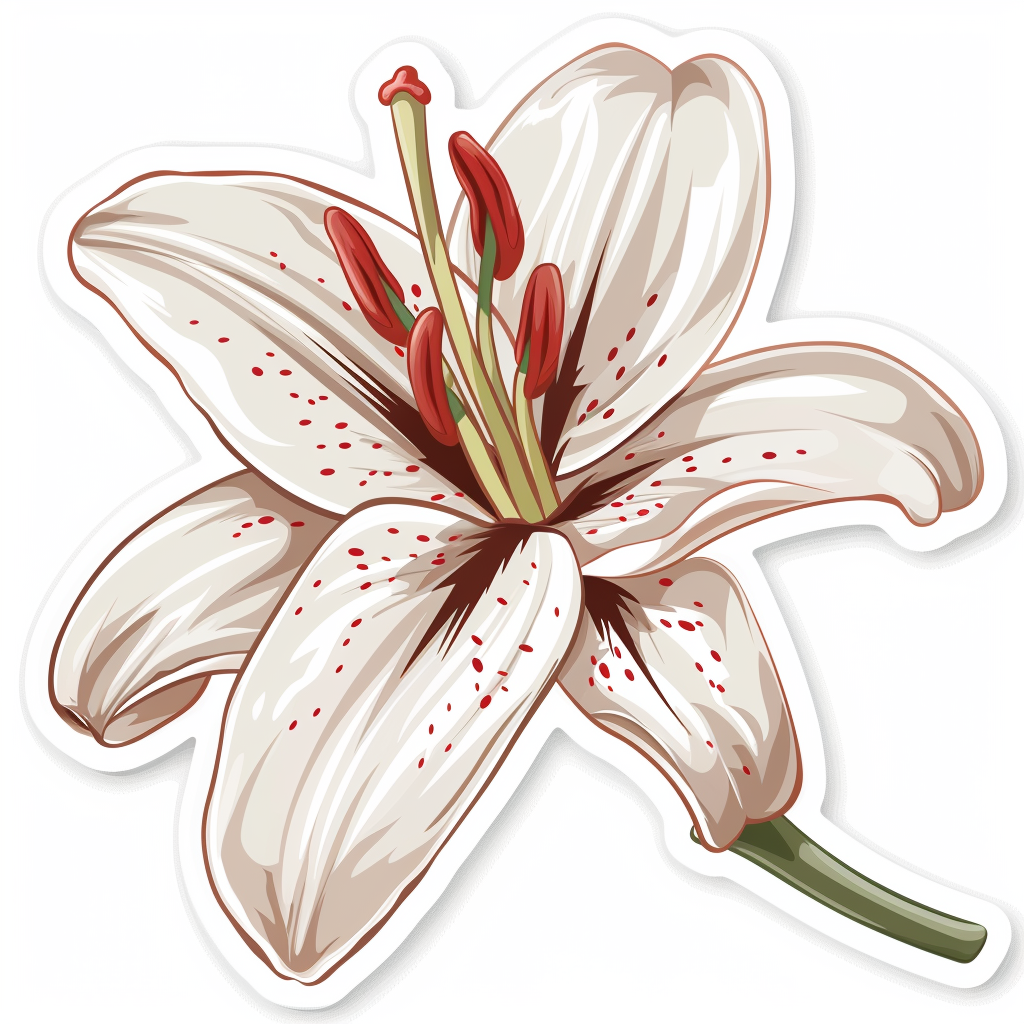 Lily flower majestic Expressive surreal Vinyl Decal Sticker for Car, Laptop, Tumbler and more # F023185