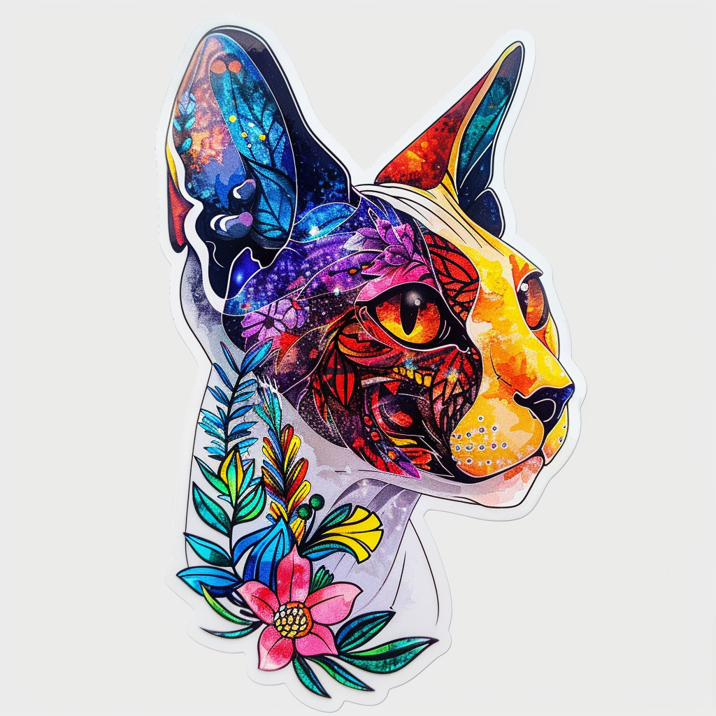 Sphynx Cat Vinyl Decal Sticker for Car, Laptop, Tumbler and more # F010124