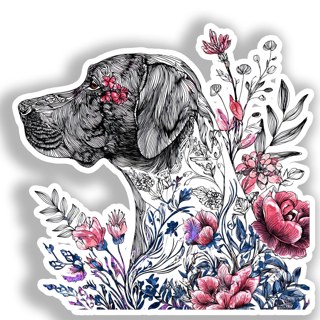 Medium Breed Dog Vinyl Decal Sticker for Car, Laptop, Tumbler and more # A019299-4" x 4"