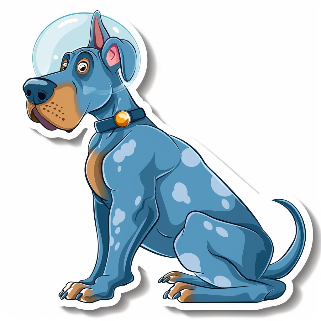 Great Dane Dog Expressive surreal Vinyl Decal Sticker for Car, Laptop, Tumbler and more # F022778