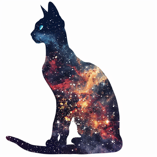 Abyssinian Cat astronaut majestic Expressive surreal Vinyl Decal Sticker for Car, Laptop, Tumbler and more # F021665-4" x 4"