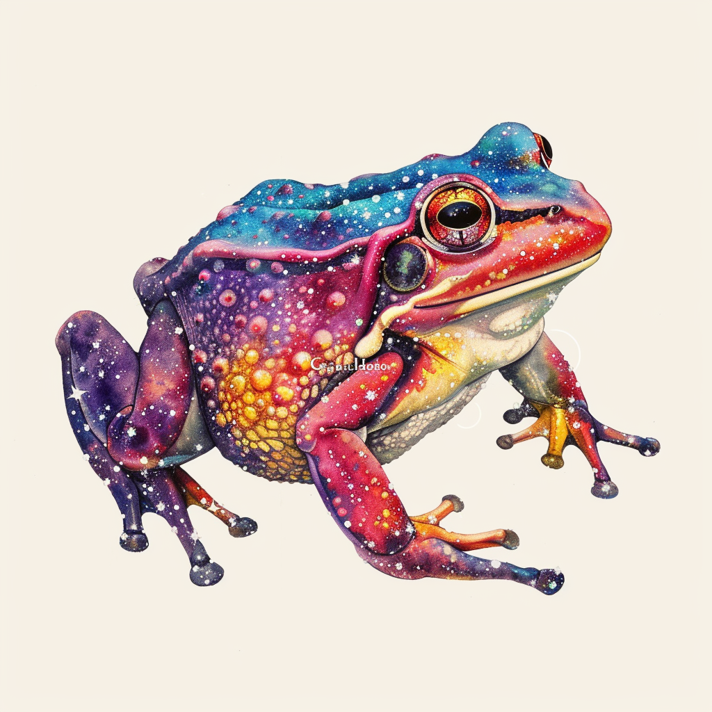 Sticker of a Frog galaxy majestic Expressive surreal Vinyl Decal Sticker for Car, Laptop, Tumbler and more # F016661