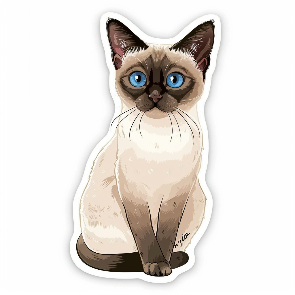 Siamese cat Vinyl Decal Sticker for Car, Laptop, Tumbler and more # F08020