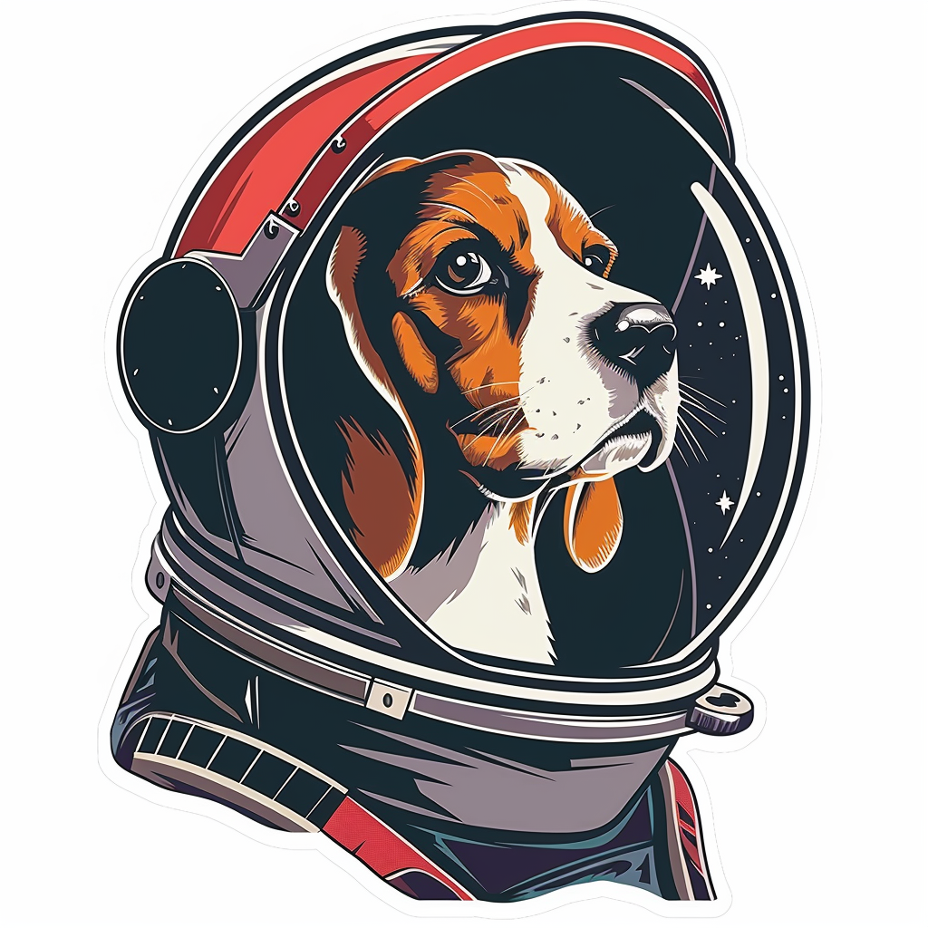 Beagle dog astronaut Vinyl Decal Sticker for Car, Laptop, Tumbler and more # F011924