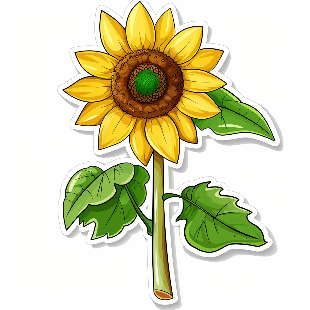 Sunflower flower majestic Expressive surreal Vinyl Decal Sticker for Car, Laptop, Tumbler and more # F023071