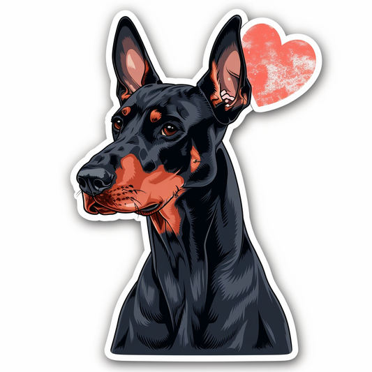 Doberman Pinscher Dog majestic Expressive surreal Vinyl Decal Sticker for Car, Laptop, Tumbler and more # F019545-4" x 4"