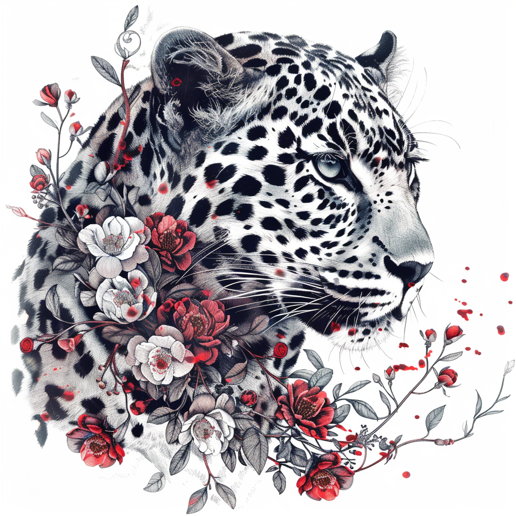 Leopard majestic Expressive surreal Vinyl Decal Sticker for Car, Laptop, Tumbler and more # F022470